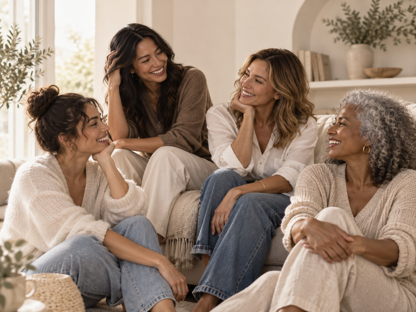 Women of different ages talking together